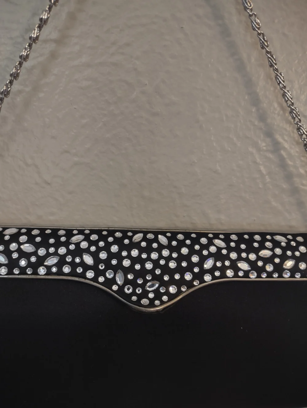 Kate Landry Crystal Embellished Satin Evening Clutch
